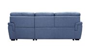 Blue fabric upholstery sectional sofa with pull-out bed by Acme additional picture 5