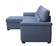 Blue fabric upholstery sectional sofa with pull-out bed by Acme additional picture 8