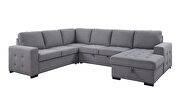 Gray fabric upholstery storage sleeper sectional sofa by Acme additional picture 3