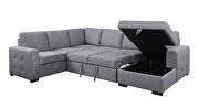 Gray fabric upholstery storage sleeper sectional sofa by Acme additional picture 4