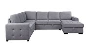 Gray fabric upholstery storage sleeper sectional sofa by Acme additional picture 6