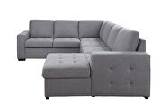 Gray fabric upholstery storage sleeper sectional sofa by Acme additional picture 8