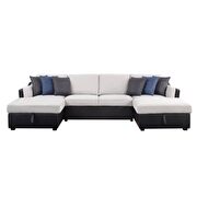 U-shape sleeper sectional sofa in casual design additional photo 3 of 6