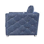 2-tone blue fabric sofa in unique diagonal tufting style by Acme additional picture 4