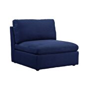 Blue fabric modular 5pcs sectional sofa additional photo 2 of 10