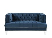Rich blue velvet button tufted modern style sofa by Acme additional picture 7
