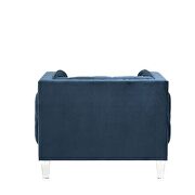 Rich blue velvet button tufted modern style sofa by Acme additional picture 9