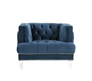 Rich blue velvet button tufted modern style chair by Acme additional picture 4