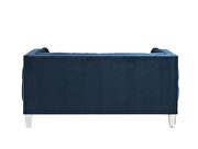 Rich blue velvet button tufted modern style loveseat by Acme additional picture 3