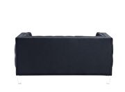 Rich charcoal velvet button tufted modern style loveseat by Acme additional picture 3