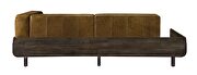 Chestnut top grain leather & rustic oak industrial style sofa by Acme additional picture 7