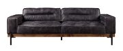 Antique ebony top grain leather modern industrial sofa by Acme additional picture 3
