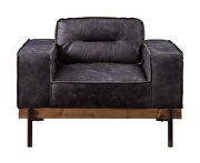 Antique ebony top grain leather modern industrial sofa by Acme additional picture 8