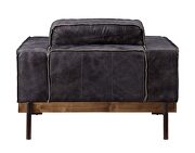 Antique ebony top grain leather modern industrial sofa by Acme additional picture 9