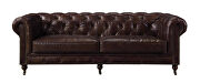 Vintage brown top grain leather classic chesterfield design sofa by Acme additional picture 2