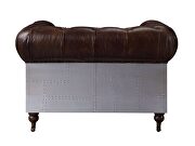 Vintage brown top grain leather classic chesterfield design sofa by Acme additional picture 12