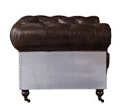Vintage brown top grain leather classic chesterfield design sofa by Acme additional picture 4