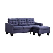 Blue linen reversible sectiona sofa additional photo 2 of 5