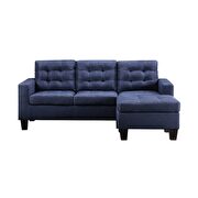 Blue linen reversible sectiona sofa additional photo 3 of 5