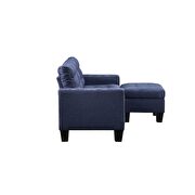 Blue linen reversible sectiona sofa additional photo 4 of 5