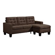Brown linen reversible sectional sofa by Acme additional picture 2
