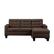 Brown linen reversible sectional sofa by Acme additional picture 3