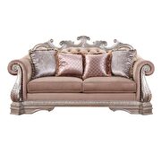 Velvet & antique silver loveseat by Acme additional picture 2