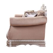 Velvet & antique silver loveseat by Acme additional picture 3