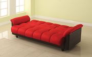 Red microfiber sofa bed w/ storage by Acme additional picture 2