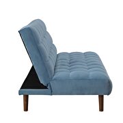 Teal velvet upholstery & dark walnut finish base sofa bed by Acme additional picture 5