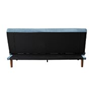 Teal velvet upholstery & dark walnut finish base sofa bed by Acme additional picture 6