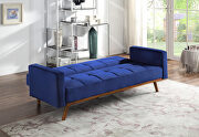 Blue velvet & natural finish cozy and breezy style sofa bed by Acme additional picture 2