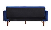 Blue velvet & natural finish cozy and breezy style sofa bed by Acme additional picture 5