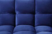 Blue velvet upholstery grid tufted seat and back sofa bed by Acme additional picture 8