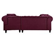 Red velvet upholstery elegant sectional sofa by Acme additional picture 5