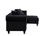 Black velvet upholstery elegant sectional sofa by Acme additional picture 5