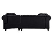 Black velvet upholstery elegant sectional sofa by Acme additional picture 6