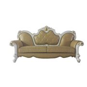 Antique pearl & butterscotch pu leather sofa additional photo 3 of 4