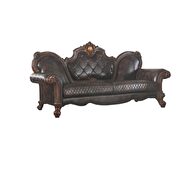 Vintage full leather cherry sofa in royal style by Acme additional picture 2
