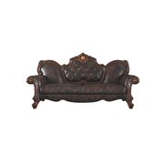 Vintage full leather cherry sofa in royal style by Acme additional picture 3