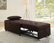 Brown fabric upholstery stylish single sofa bed by Acme additional picture 2