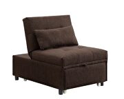 Brown fabric upholstery stylish single sofa bed by Acme additional picture 3