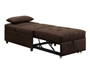Brown fabric upholstery stylish single sofa bed by Acme additional picture 4