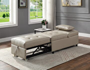Beige pu upholstery stylish single sofa bed by Acme additional picture 2