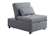 Gray fabric upholstery stylish single sofa bed by Acme additional picture 3