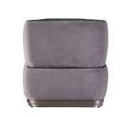 Antique slate top grain leather & gray velvet accent chair by Acme additional picture 5