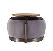 Antique slate top grain leather & gray velvet accent chair by Acme additional picture 10