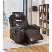 Brown pu rocker swivel motion recliner by Acme additional picture 3