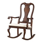 Beige fabric & cherry rocking chair by Acme additional picture 2