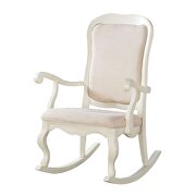 Fabric & antique white rocking chair by Acme additional picture 2